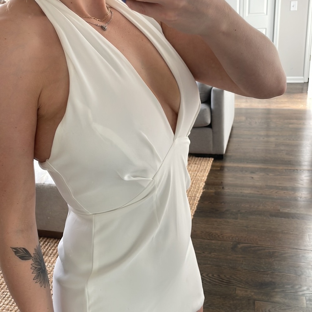 Sexy white cocktail dress